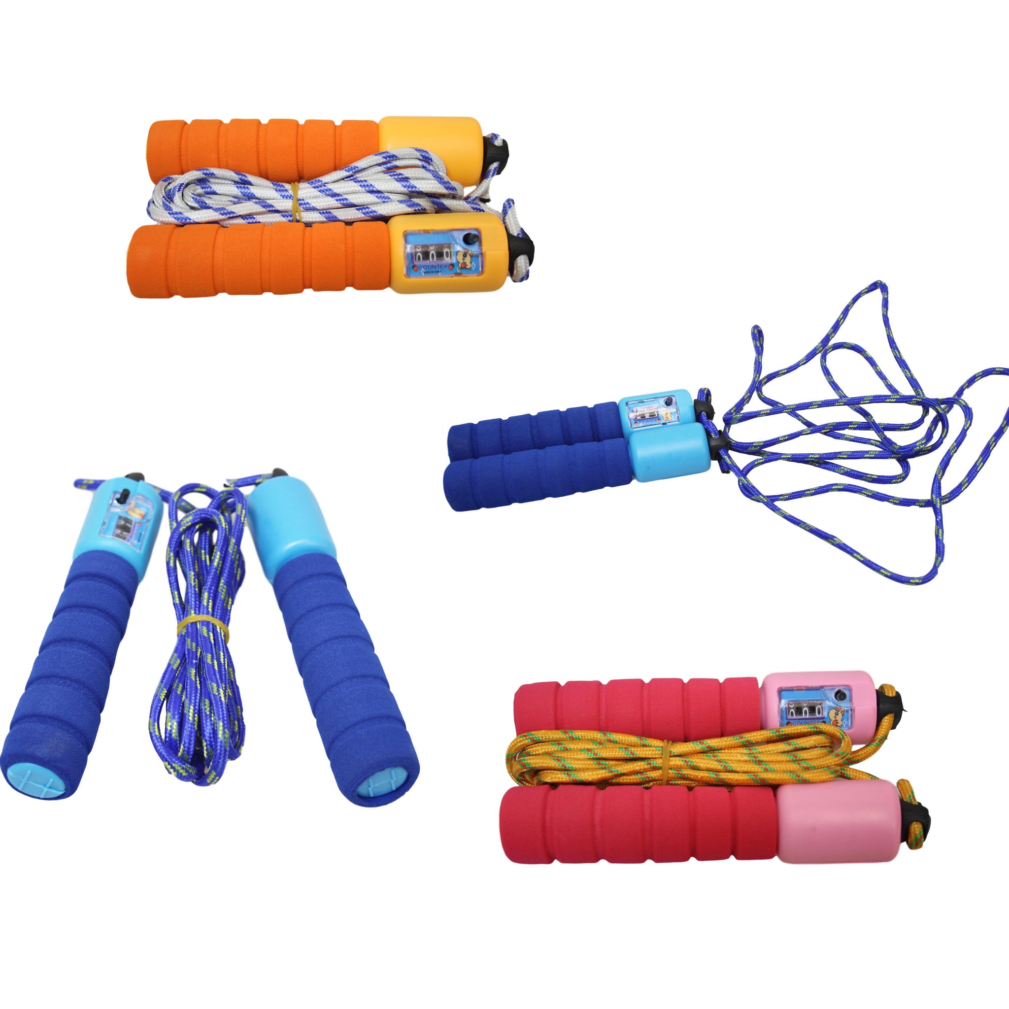 Children's Skipping Rope with Counter and Soft Handle Assorted Colours 0378 A  (Parcel Rate)