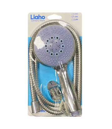 Bathroom Shower Head with 1.8M Flexible Shower Hose Pipe Set Assorted Colours 0556 (Parcel Rate)