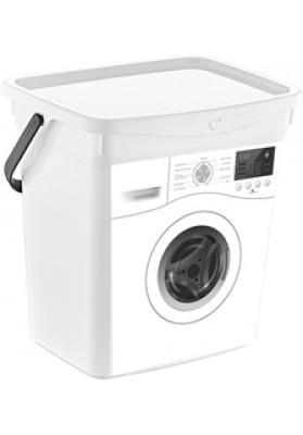 HOBBY Q-Box Washing Machine Printed Design Laundry Detergent Storage Box 6 Litre Assorted Colours 081084 (Parcel Rate)