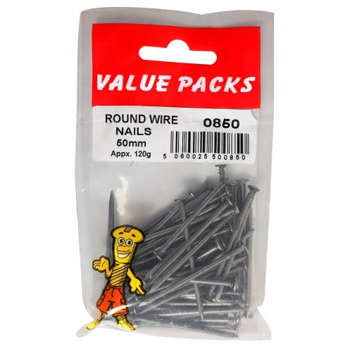 Round Wire Nails 50mm Approx Pack Of 150g DIY 0850 (Large Letter Rate)