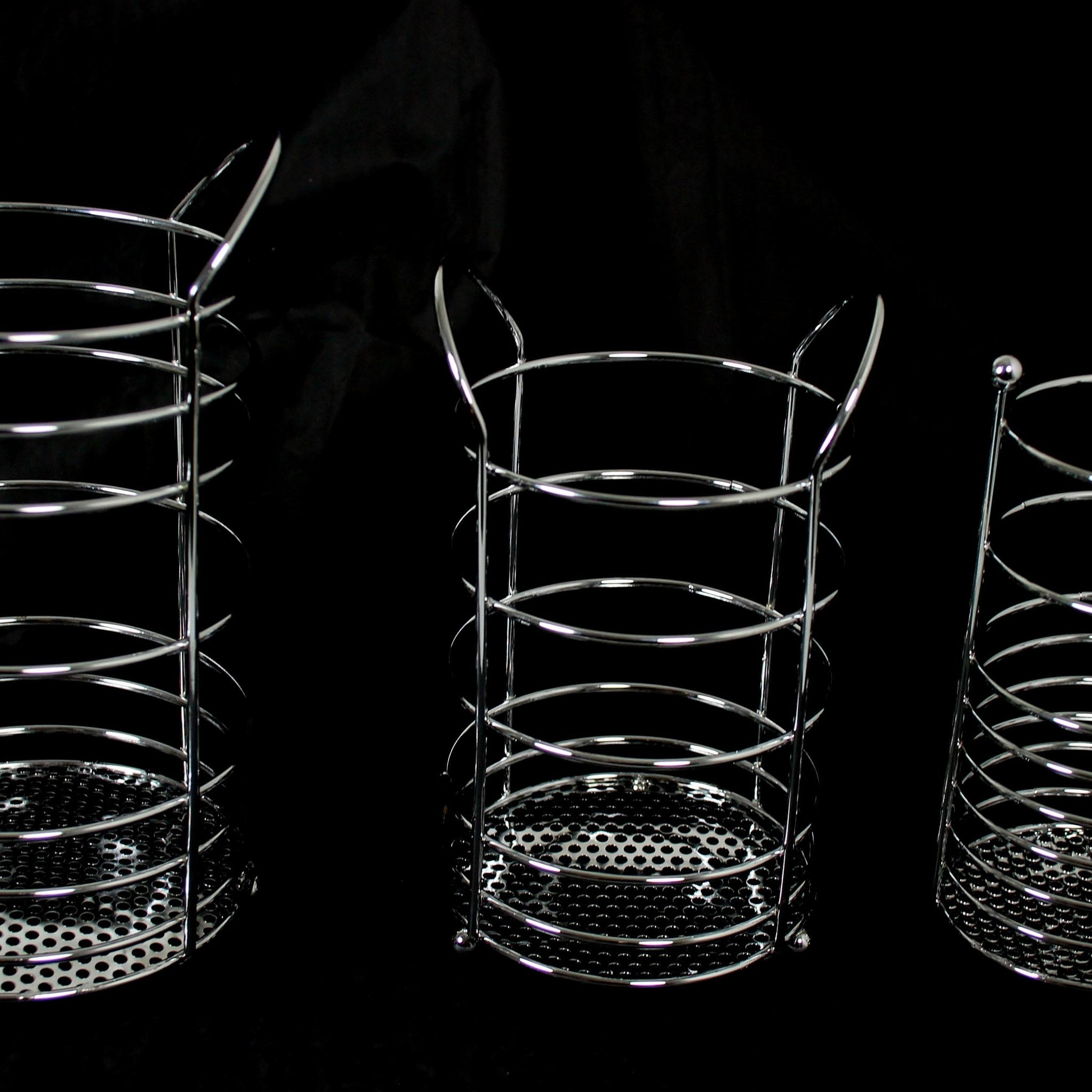 Metal Cutlery Holder Basket Set of 3 Assorted Sizes 0876 (Parcel Rate)