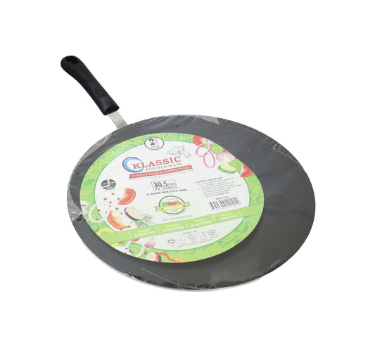 Classic Black Kitchen Tawa Quality Cookware Non Stick 2 Layer 30.5cm 102 (Parcel Rate)