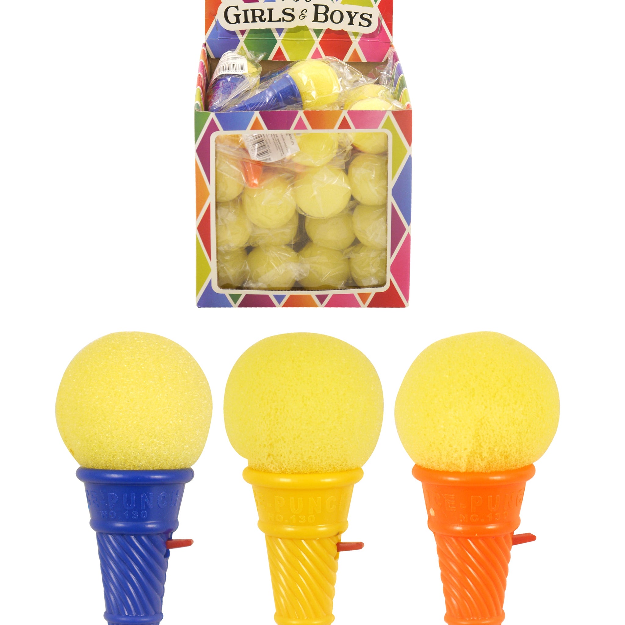 Ice Cream Poppers (9cm) 3 Assorted Colours T65033 (Parcel Rate)