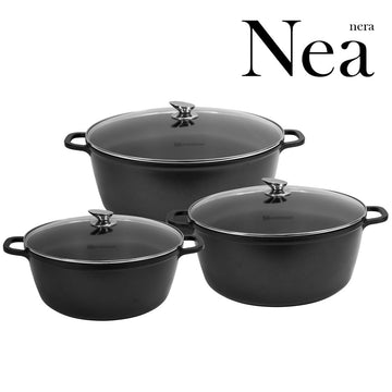 Nea Marbell Diecast Stockpot Set of 3 Nera 36-40-44cm 11427 (Big Parcel Rate) (Copy)