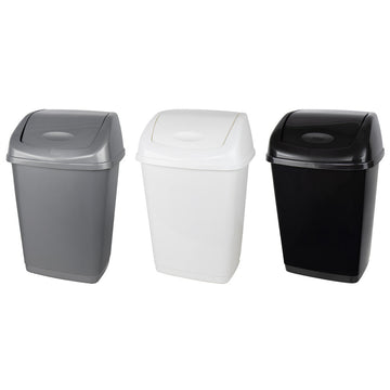 Kolorr Plastic Tidy Swing Bin 50L 40.1 x 31.3 x 61cm Assorted Colours 11861 (Parcel Rate)