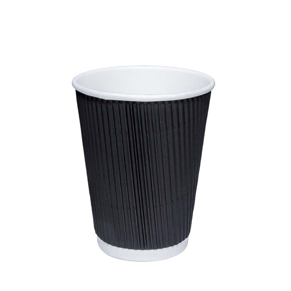 Black Ripple Paper Cups 12oz Pack of 20 RB1220 (Parcel Rate)