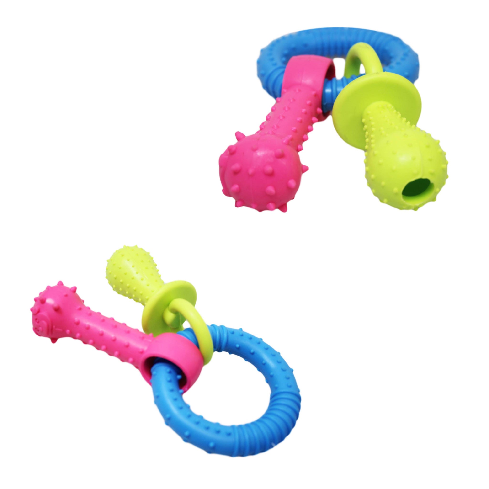 Pet Dog Chewing Toy Dummy Ring with Bone Assorted Colours 1817 (Parcel Rate)