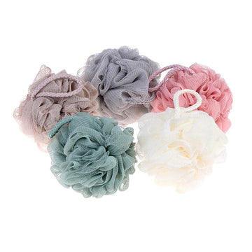 Shower Bath Mesh Puff Ball with String 10 cm Assorted Colours 7001 (Parcel Rate)