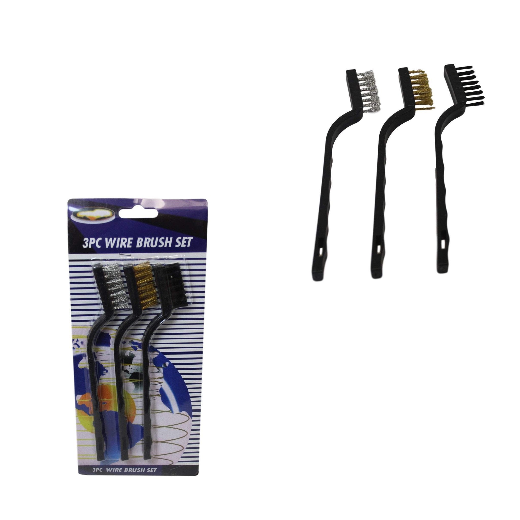 Steel Brass Nylon Wire Cleaning Brush Set of 3 17 cm 2000 (Parcel Rate)