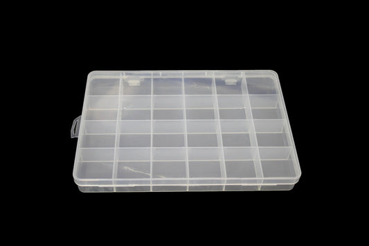 Plastic 24 Compartment Box Small Organiser Storage Craft Box 19 x 13 cm 2035 (Parcel Rate)