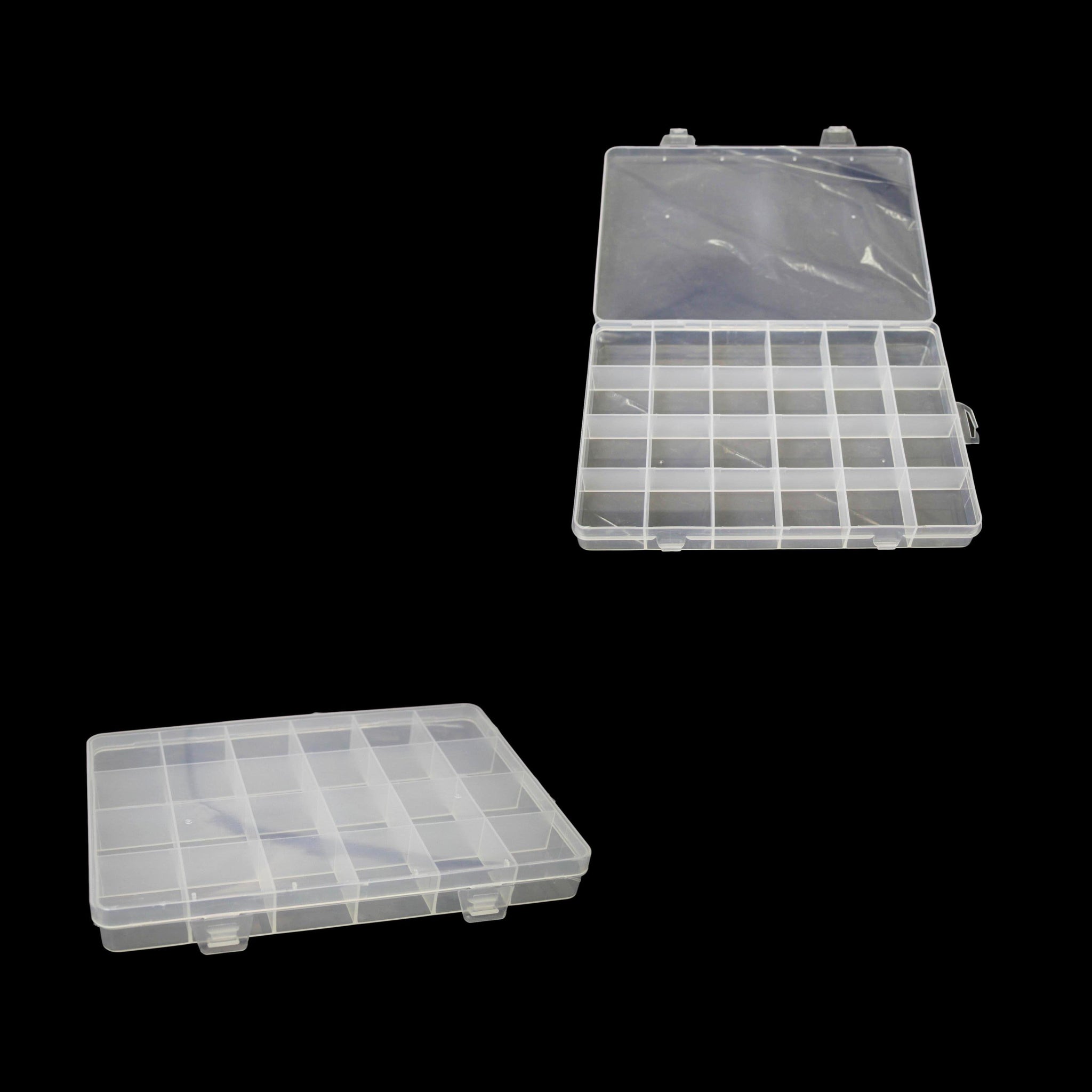 Plastic 24 Compartment Box Small Organiser Storage Craft Box 19 x 13 cm 2035 (Parcel Rate)