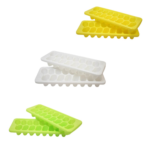 Plastic Ice Cube Tray Mould 29 x 12 x 5cm Assorted Colours 9676 (Parcel Rate)