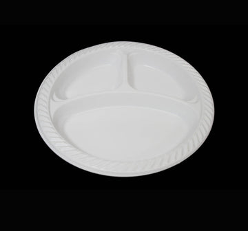 10" Reusable Plates 3 Compartments Pack of 50 BB0660 (Parcel Rate)