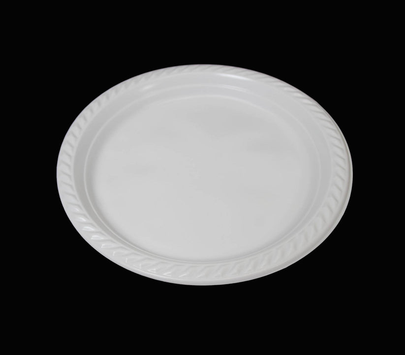 9" Reusable White Plastic Plate Pack of 12 THL2460 (Parcel Rate)