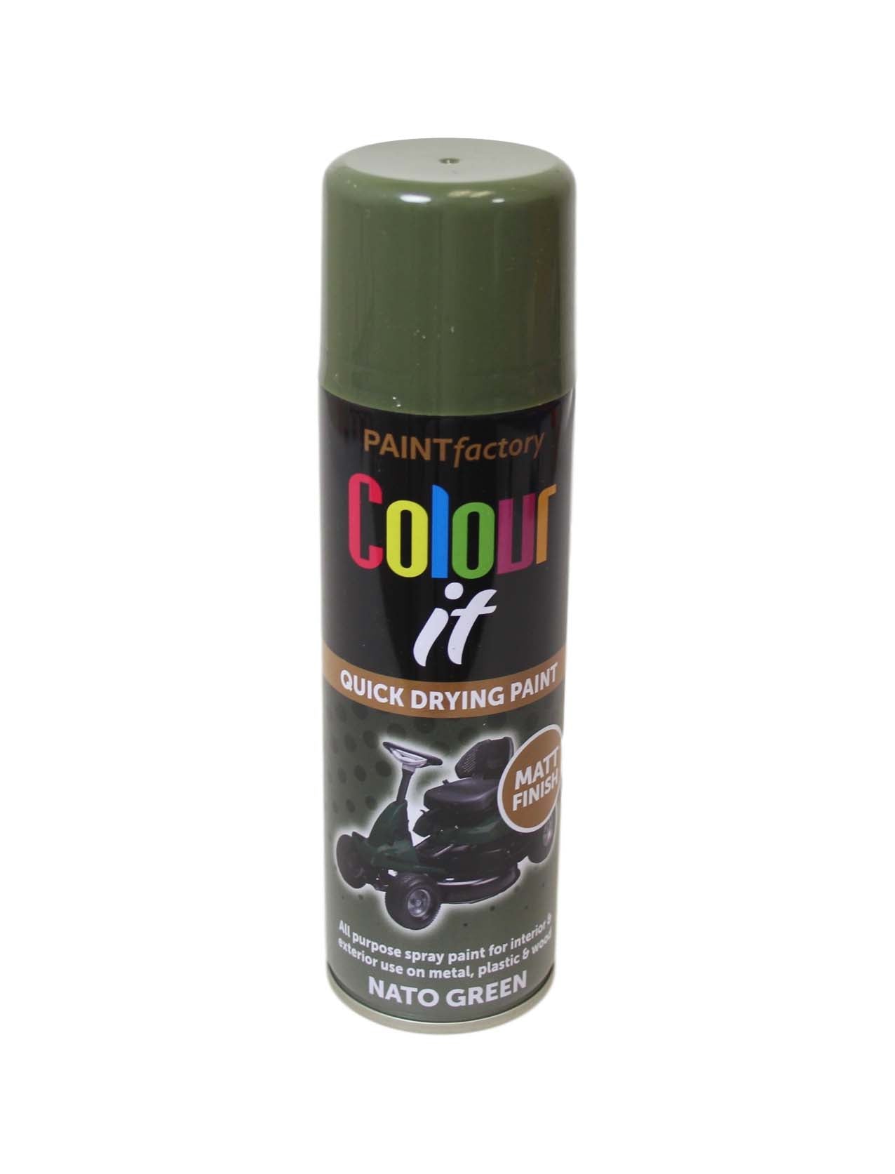 Paint Factory Colour It Spray Paint Nato Green Matt  250ml 2851 (Parcel Rate)