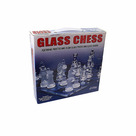 Traditional Family Fun GLASS CHESS Board Game 32 Glass Pieces 22 x 22cm  3163 (Parcel Rate)