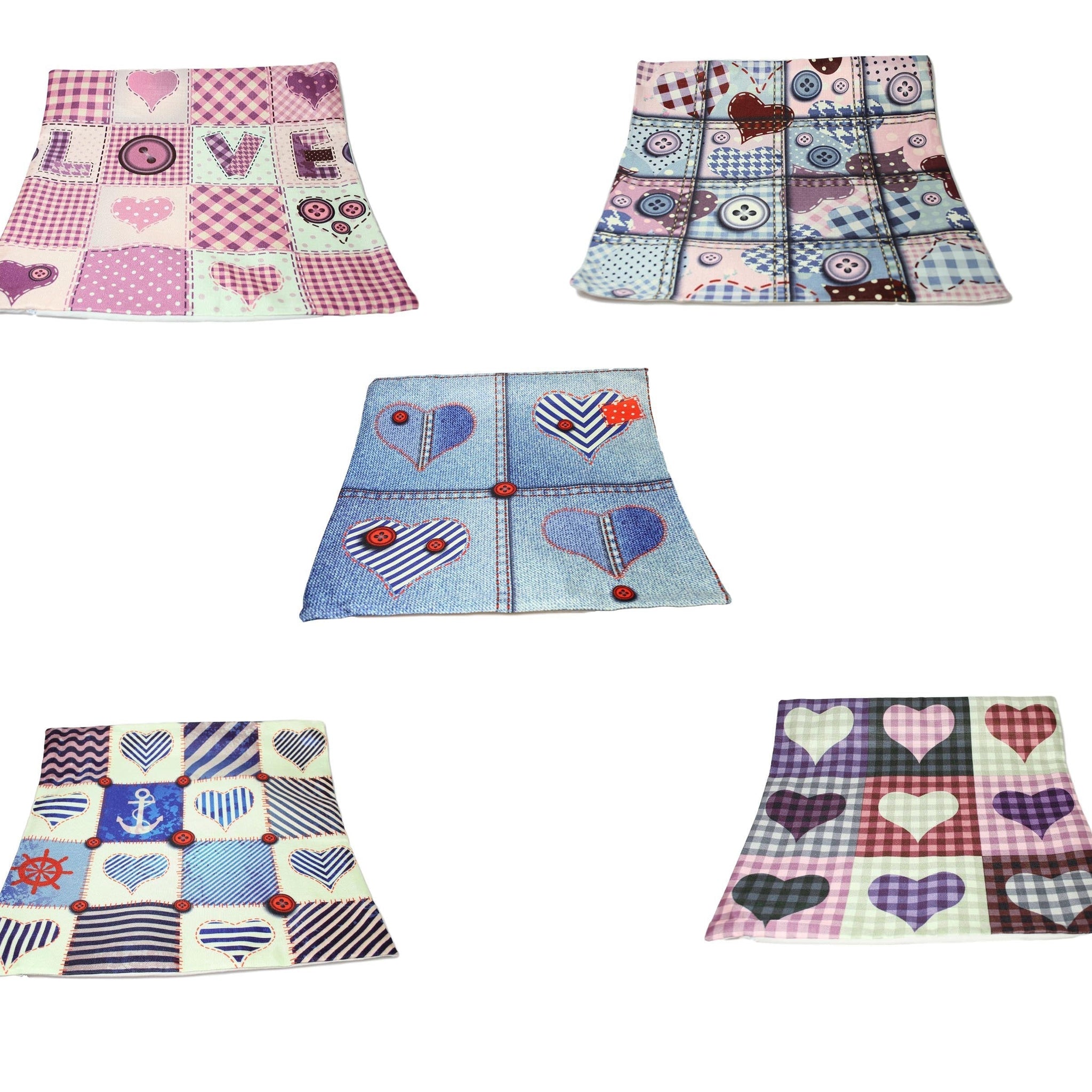 Bedroom Couch Cushion Cover Case 43 x 43 cm Assorted Heart Designs 3956 (Large Letter Rate)