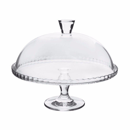 PB Footed Glass Cake Dessert Stand Plate and Dome 33cm 95200 (Parcel Rate)