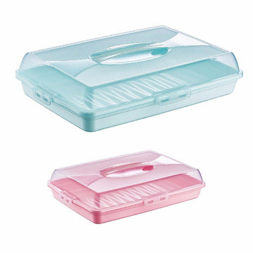 Cake Pastry Party Brownie Tray Storage Carry Box with Cover 45 x 30 x 10 cm Assorted Colours D30307 (Parcel Rate)