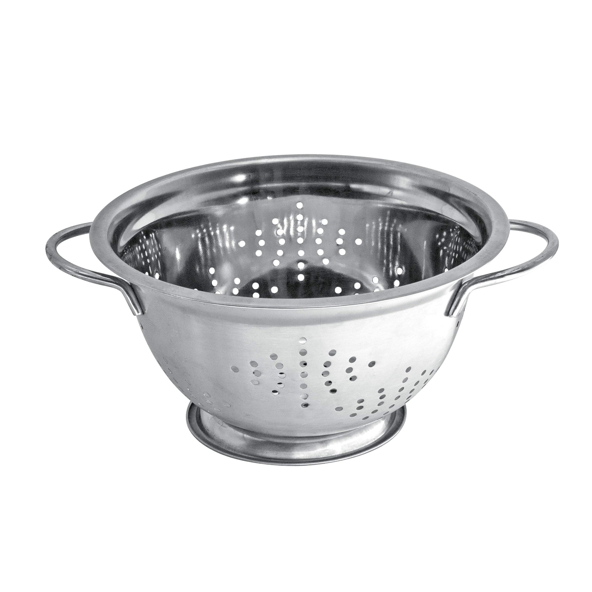 Stainless Steel Deep Colander Double Handles Kitchen Utensil Salad Strainer 24 x 13.5cm  4938  (Parcel Rate)