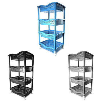 4 Tier Plastic Kitchen Food Storage Rack Easy to Assemble 0183 (Big Parcel Rate)