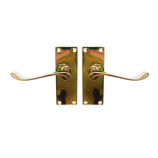 4" Vic Scroll Latch Handle Brassed 0923 (Parcel Rate)