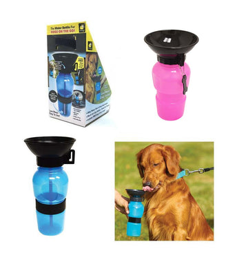 Pet Dog Portable Travel Aqua Water Bottle 0.5L Assorted Colours 5028 (Parcel Rate)