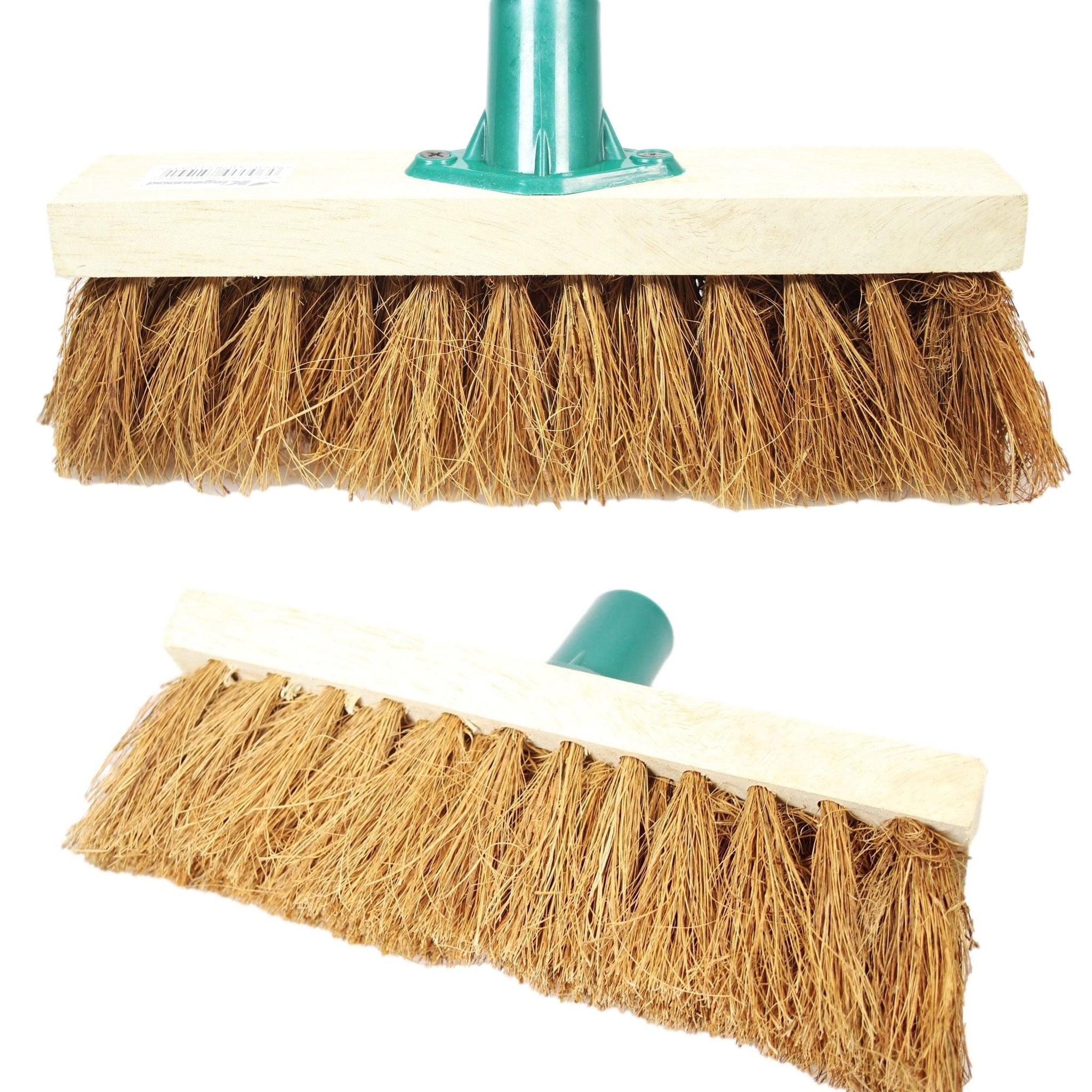 10" Soft Coco Garden Wooden Broom Brush Head 1001 (Parcel Rate)