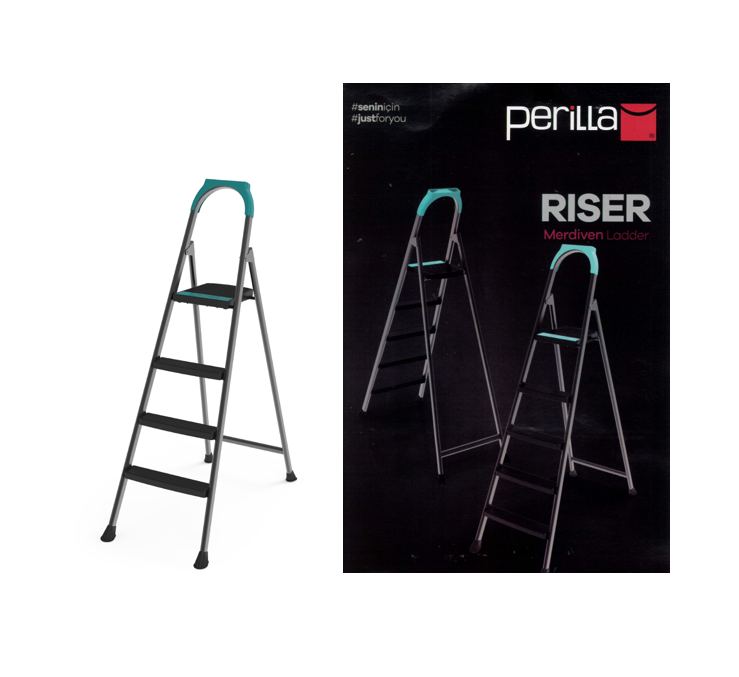 3 + 1 Perilla Riser Metal Indoor Outdoor Step Ladder 51303 (Big Parcel Rate)