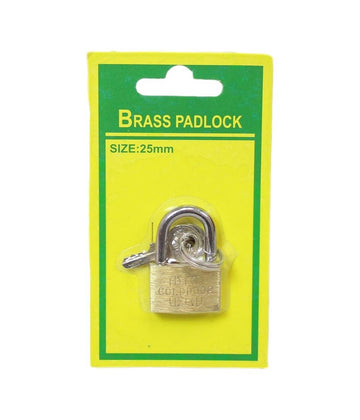 Brass Padlock Diy Home Suitcase Gold Door Padlock With 2 Keys 25mm 5184 (Large Letter Rate)