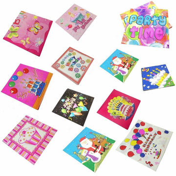 Pack of Paper Birthday Napkins Tissues Assorted Designs 1675 (Parcel Rate)