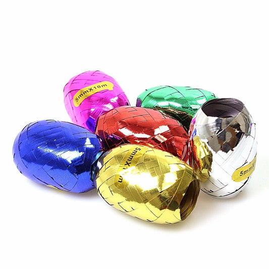 Christmas Gift Wrap Curling Ribbon 5mm x 10m Pack of 6 Assorted Colours 2711 (Parcel Rate)