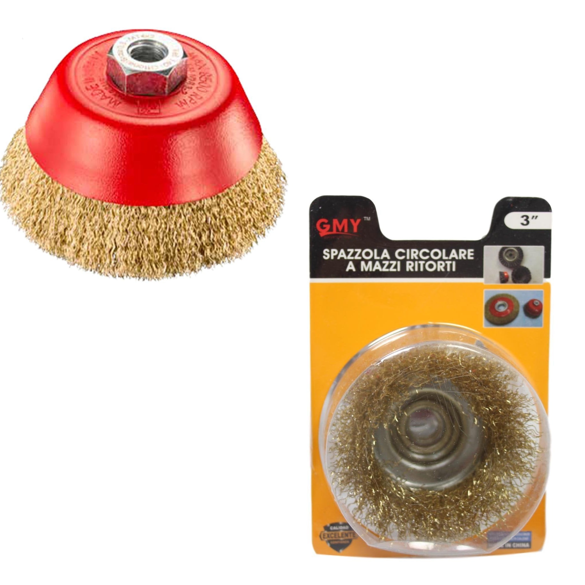 Wire Brush Metal Circular Brush Twisted Gold Bunches Hardcore Brush 3'' Diy 5478 (Parcel Rate)