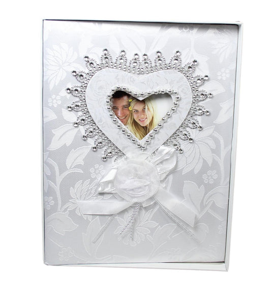 Traditional Royal White Wedding Photo Album With Box 5 x 7'' 25 Pages 5530 (Parcel Rate)