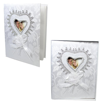 Traditional Royal White Wedding Photo Album With Box 5 x 7'' 25 Pages 5530 (Parcel Rate)