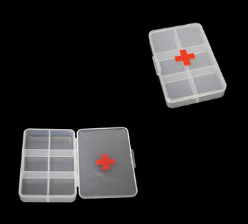 Clear Plastic First Aid Pill Box Organiser 9 x 6cm 5542 (Large Letter Rate)