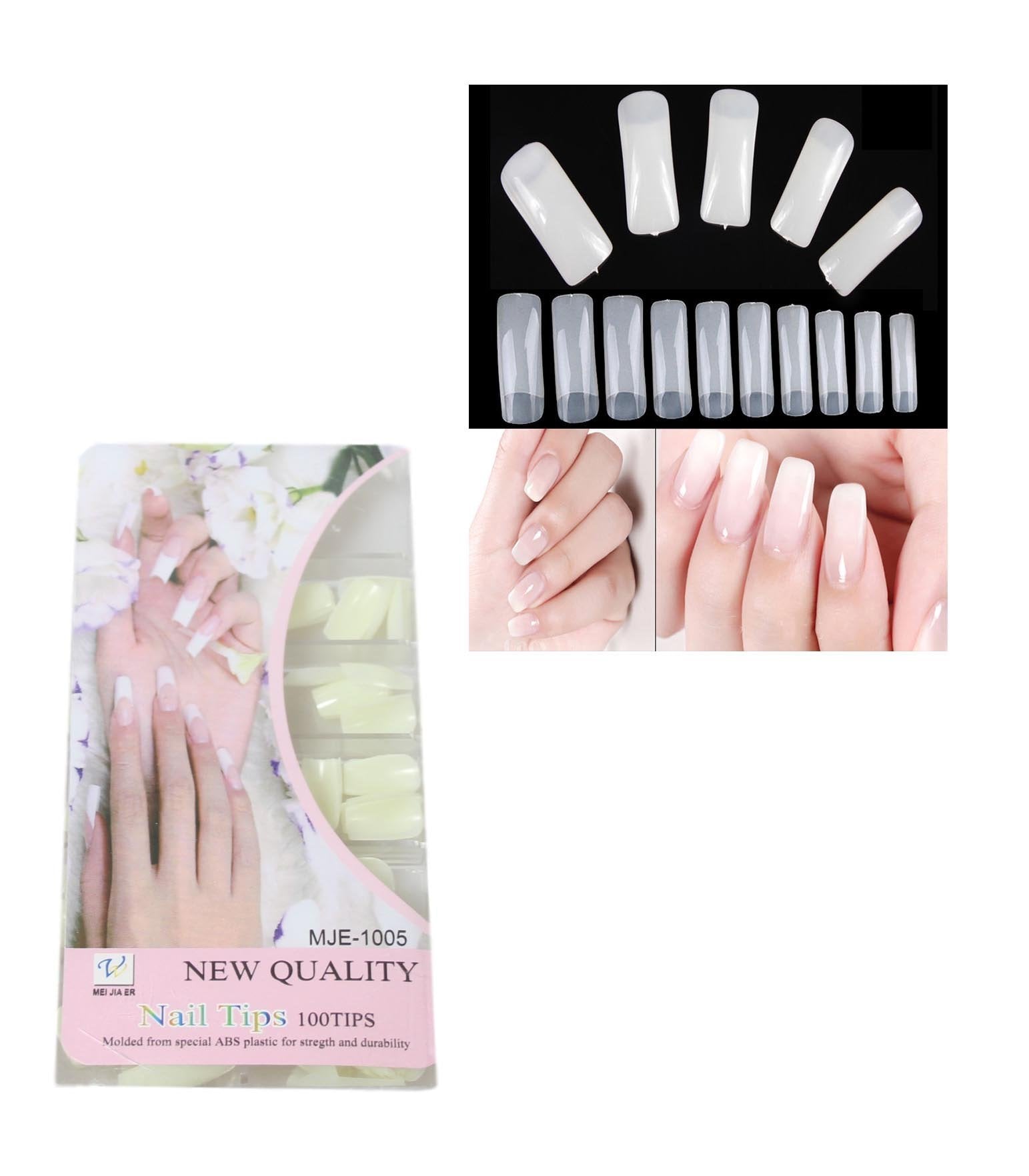 Artificial Fake Nail Extensions Tips Square Pack of 100 White 5573 / 5574 (Large Letter Rate)p