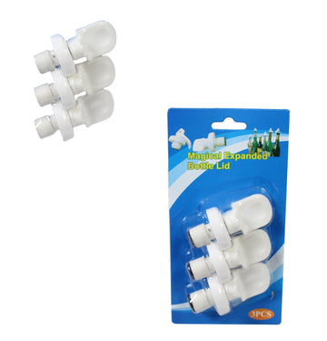 Plastic Oil Vinegar Wine Bottle Stopper 7cm Pack of 3 White 5606 (Parcel Rate)