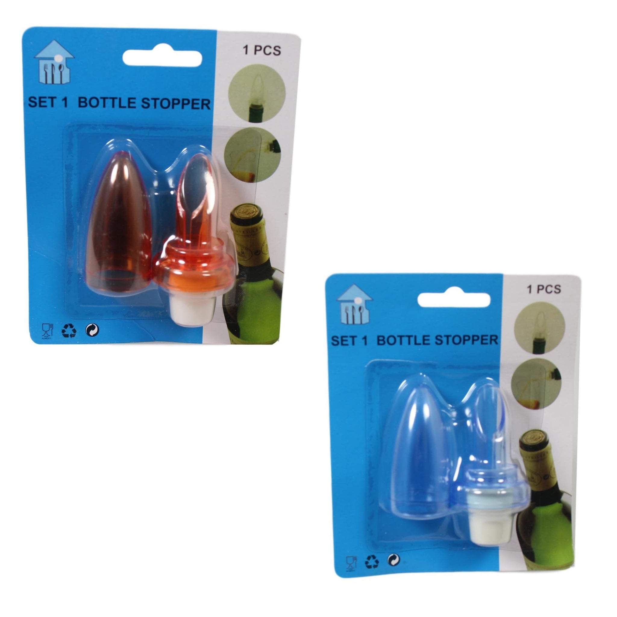 Plastic Oil Vinegar Wine Bottle Stopper Pourer Spout with Lid Assorted Colours 5608 (Parcel Rate)