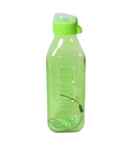 Plastic Water Drinking Bottle Square 21 cm Assorted Colours 5697 (Parcel Rate)