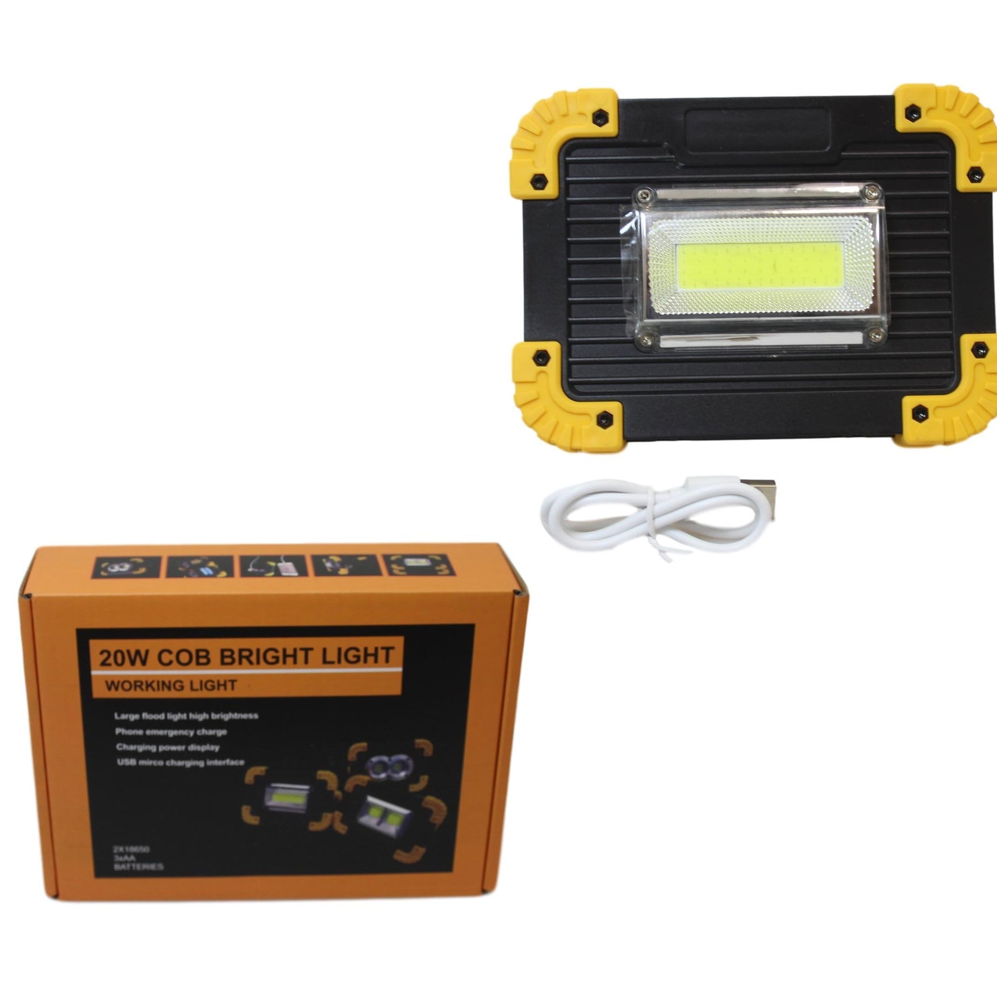 20 Watt Cob Bright Light Outdoor Camping Phone Emergency 17cm x 12cm 5717 (Parcel Rate)