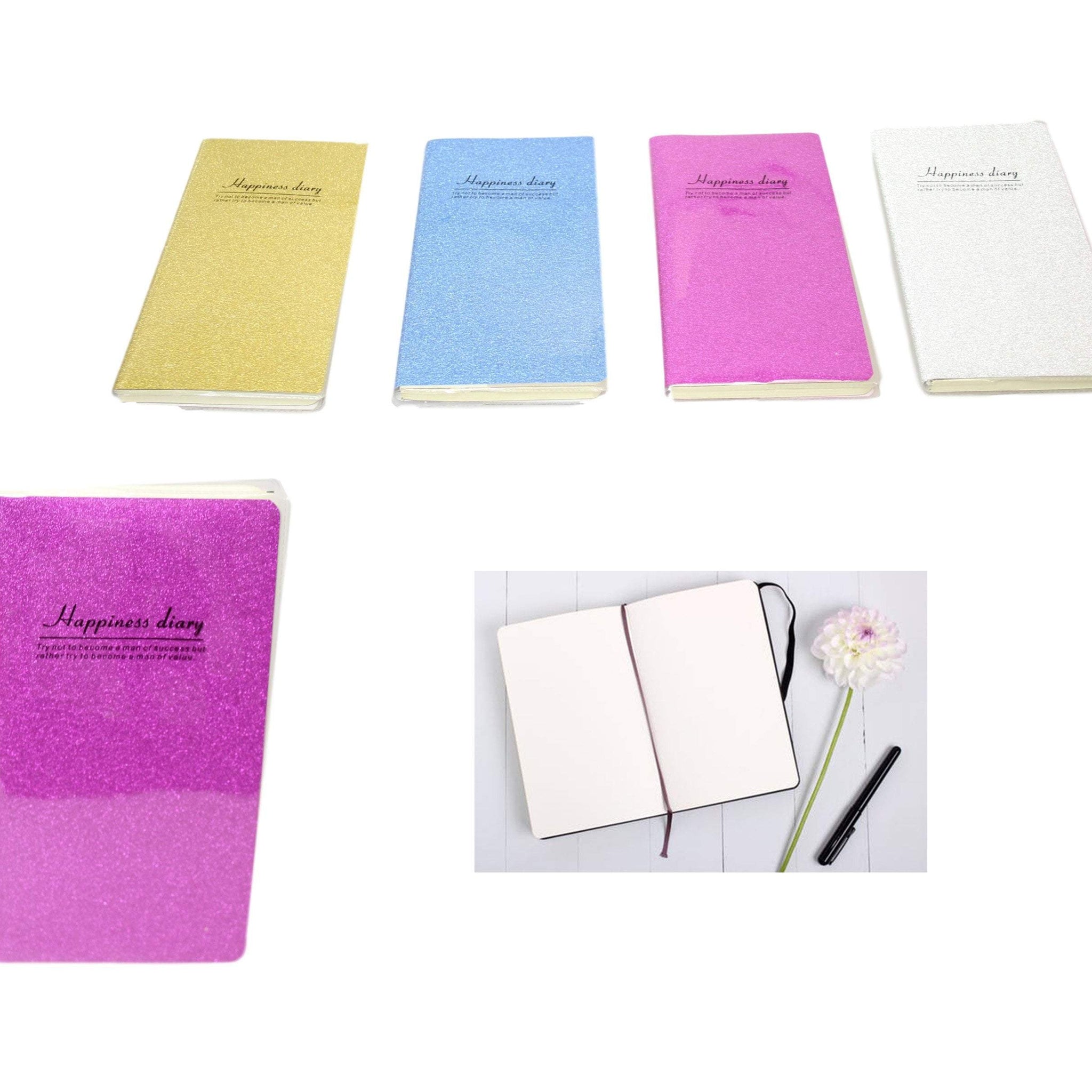 Happiness Notebook Diary 17.5 x 10 cm Assorted Colours 5719 (Large Letter Rate)