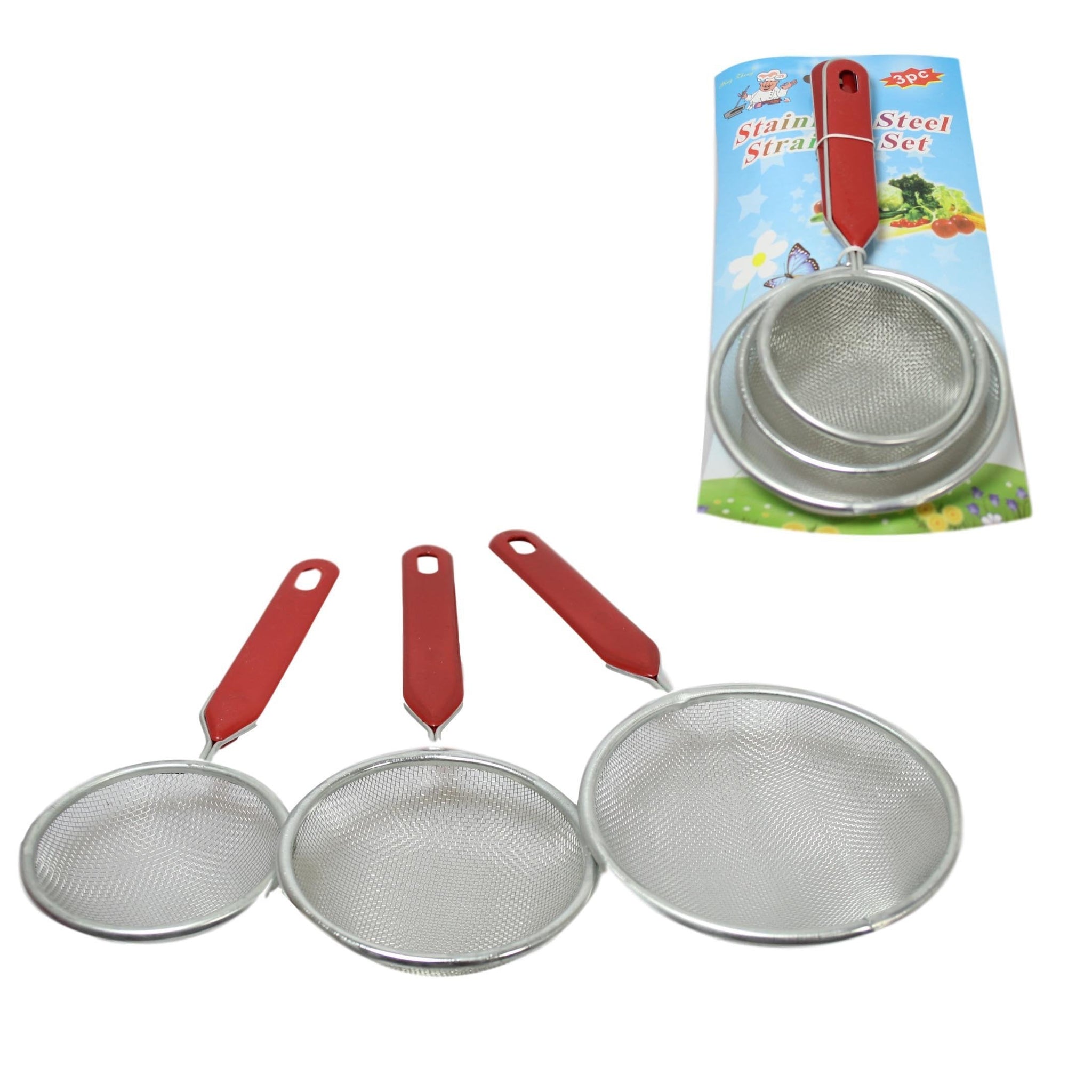 Stainless Steel Sieve Strainer Set of 3 57773 A  (Parcel Rate)