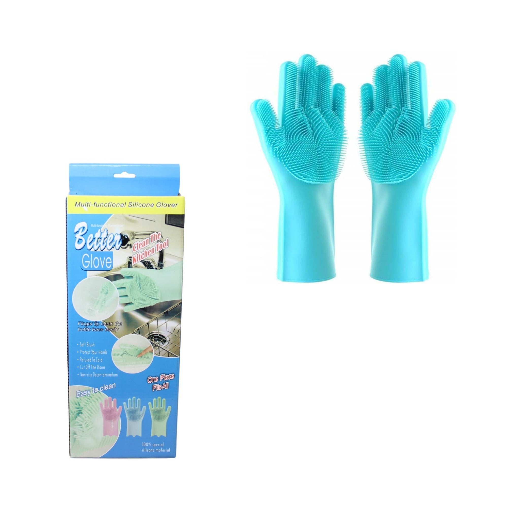 Better Glove Cleaning Washing Up Glove with Silicone Brush Bristles 32 cm 5792 (Parcel Rate)