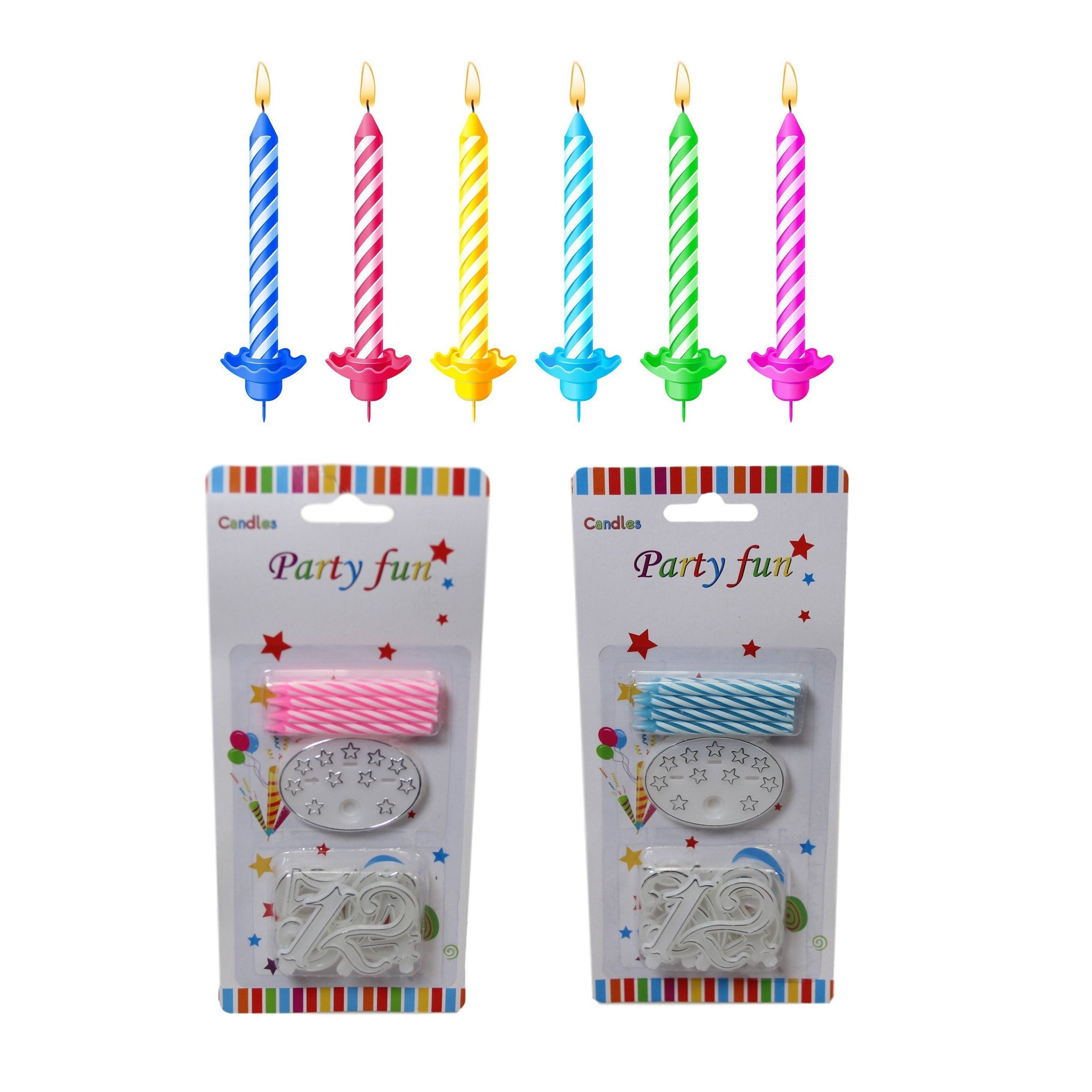 Birthday Candles With Numbers 1-10 Pack of 6 Assorted Colours 5798 (Large Letter Rate)