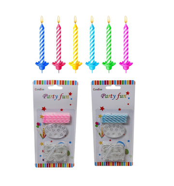 Birthday Candles With Numbers 1-10 Pack of 6 Assorted Colours 5798 (Large Letter Rate)