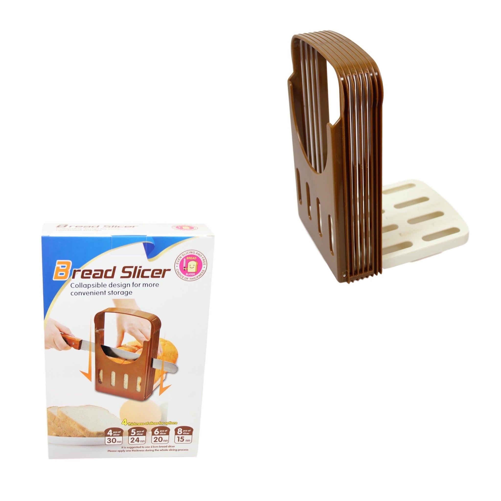 Bread Slicer Collapsible Design 4 Thickness Slice Options 30mm/24mm/20mm/15mm 5825 (Parcel Rate)