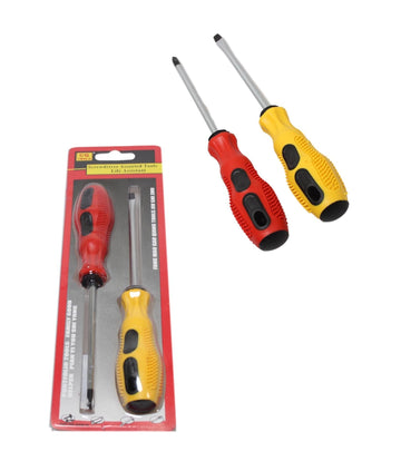 Assorted 2 Type Screwdriver Set Slotted and Cross Slot Screwdriver Set 15cm 5835 (Parcel Rate)