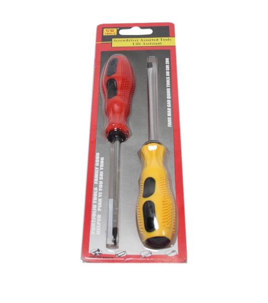 Assorted 2 Type Screwdriver Set Slotted and Cross Slot Screwdriver Set 15cm 5835 (Parcel Rate)