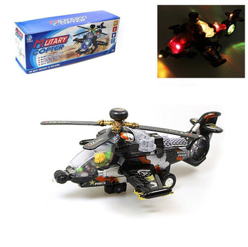 MILITARY LIGHT UP BUMP AND GO COPTER   3707 (Parcel Rate)p